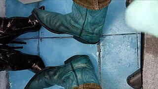 pee ankle boots with ass and shoes fetish