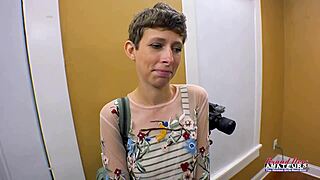 Petite blonde unity masturbates and sucks a big dick to enjoy a cum facial