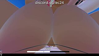 Enjoying a playful beach moment with a roblox-inspired girl.