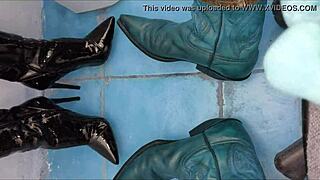 pee ankle boots with ass and shoes fetish