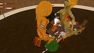 Hey, femdom goblin gangbang monster gangbang in this hentai game