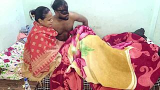 The old naughty Indian father has fun with his young stepdaughter and her pregnant granddaughter