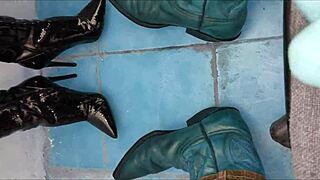 pee ankle boots with ass and shoes fetish