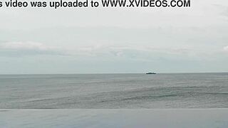 I relax by the infinity pool with my cute feet