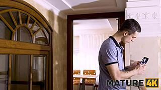 Why is this horny mature having hard sex with her devious stepson?