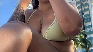 African beach pussy flashing exhibitionist