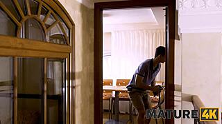 Why is this horny mature having hard sex with her devious stepson?