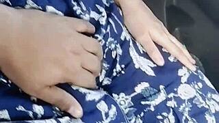 Nri Canadian College Girl Enjoys With Brother In Car