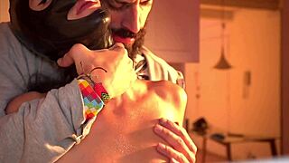 ¡Latin submissive bound in bdsm reality show begs for domination on her small tits!