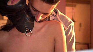 ¡Latin submissive bound in bdsm reality show begs for domination on her small tits!