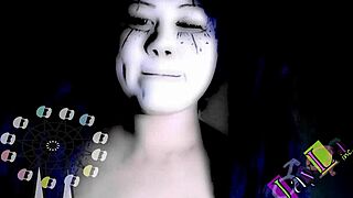 asian clown strips big ass pussy in ripped thong roleplay