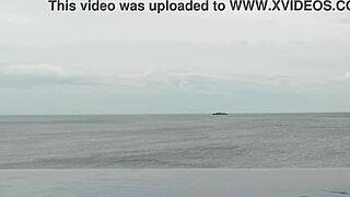 I relax by the infinity pool with my cute feet