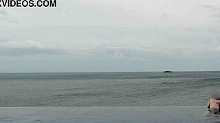 I relax by the infinity pool with my cute feet