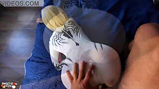 anti-venom deep sucks and sensually fucks in cosplay