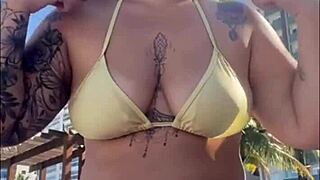 African beach pussy flashing exhibitionist