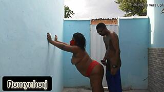 thick carioca bbw assfucked raw in backyard heat