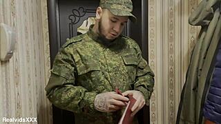 soldier rips clothes off army mate's wife for anal creampie doggystyle pov homemade riding