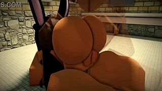 fan bent over in bathroom takes monster cock doggystyle pounding big ass creampie