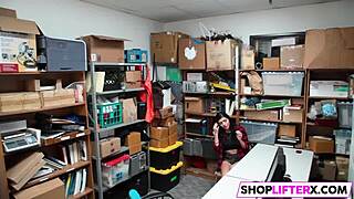 shop burglar teen can't refuse two monster cocks at work