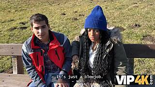 Vip4k. Stranger Picks Up Busty Black Teen Girlfriend And Fucks Her In His Car