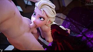 elsa tries her first deepthroat blowjob cumshot 😍💦