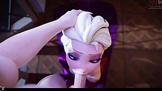 elsa tries her first deepthroat blowjob cumshot 😍💦