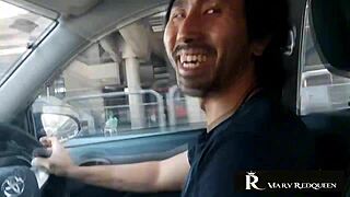 Natasha's Wild Car Chat Turns Into Dirty Flashing Frenzy