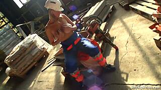 Shelby Moon Rips Clothes For Huge Natural Tits Striptease At Work