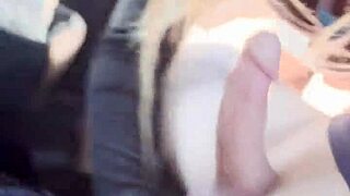 real street hooker gulps deepthroat facial from stranger outdoors