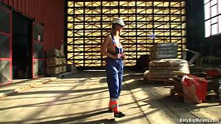 Shelby Moon Rips Clothes For Huge Natural Tits Striptease At Work