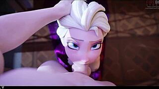 elsa tries her first deepthroat blowjob cumshot 😍💦