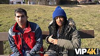 Vip4k. Stranger Picks Up Busty Black Teen Girlfriend And Fucks Her In His Car