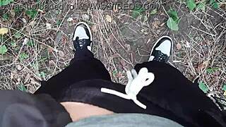 wanna see risky lesbian masturbate in forest?