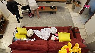 hot milf wife thay ksada cuckolds hubby sofa fuck with delivery boy cumshot