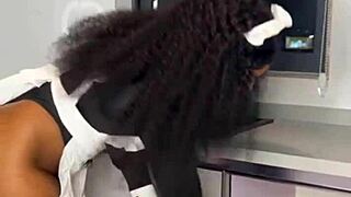 ever wonder what happens when ebony maid rides boss on xred