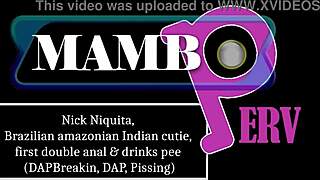 😈 Nick niquita brazilian cutie takes first double anal dap with big cocks pissing!