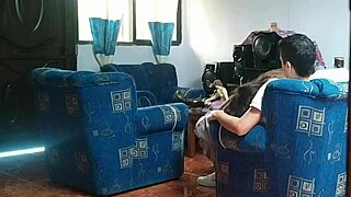 mi hermanastra thinks no one's home bends over big ass for her boyfriend's creampie on hidden cam