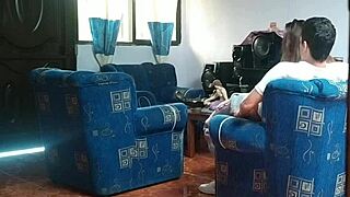 mi hermanastra thinks no one's home bends over big ass for her boyfriend's creampie on hidden cam