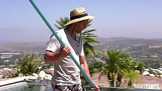 Does Smoking Milf's Toy-Filled Ass Tempt Poolboy Enough?