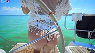 amirah adara and angel emily take turns toying their tight buttholes outdoors with huge dildos