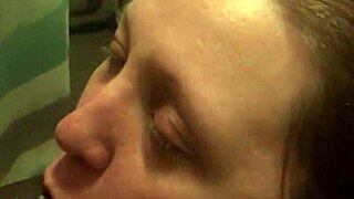 she goes crazy slurping big black cock in the shower till hes exploding redhead style