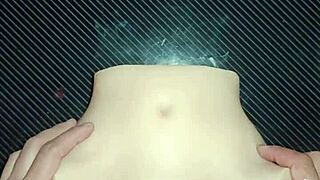 candy tests more positions with deep creampie filling her tight vagina up close