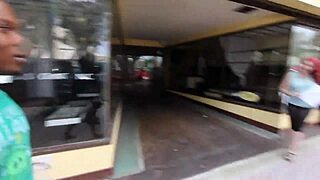 Starving Redhead Artist Chokes on Massive Black Cock Outdoors!