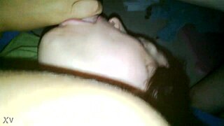 ex girlfriend brunette drops to knees for deep amateur blowjob