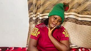 Jess Spreads Meaty Pussy Wide In Ebony Casting Fingering Session