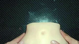 candy tests more positions with deep creampie filling her tight vagina up close