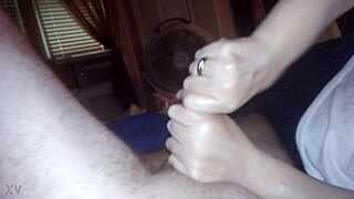 i wake up to aunt's hands strokin my huge stepdaddy cock homemade titans style