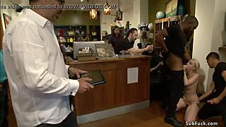 Blonde Bound for Public BBC Gangbang Humiliation and Domination