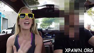 Raw emotions surge in couple's rough shop sex pounding