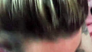 that blonde girlfriend went so deep on my cock with her friend watching the whole sloppy scene